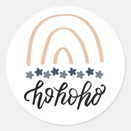 クリスマスホーホーホーホーボーホーレインボー ラウンドシール