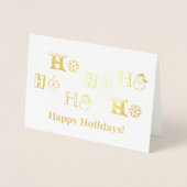 クリスマスホーホーホー名前をカスタムするデートかわいい 箔カード (正面)