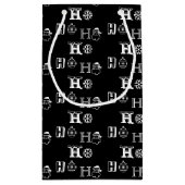 クリスマスホーホーホー白黒の柄かわいい スモールペーパーバッグ (裏面)