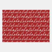 クリスマスホーホーモダン手書きスクリプト ラッピングペーパーシート (正面2)