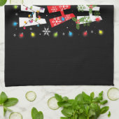 クリスマスホーホー猫好きライツパジャマおもしろい キッチンタオル (折り畳み)