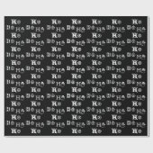 クリスマスホーホー白黒柄かわいい ラッピングペーパー (フラット)