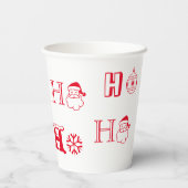 クリスマスホーホー赤赤と白かわいい 紙コップ (裏面)