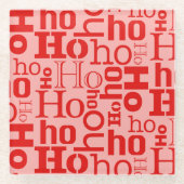 クリスマスホーホー ガラスコースター (正面)