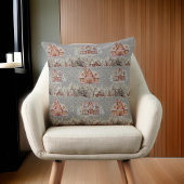 クリスマスホームズギンガーブレッドスノーフレークスチールグレー クッション