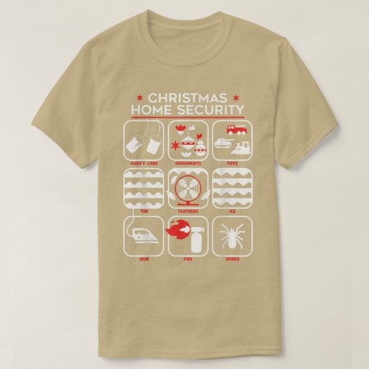 クリスマスホームセキュリテおもしろいィ Tシャツ (デザイン正面)