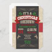 クリスマスホームダウンパーティの招待状 招待状 (正面/裏面)