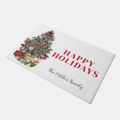 クリスマスホームデコールと名前の書式 ドアマット (アングル)