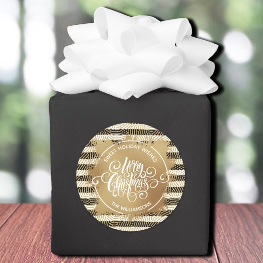 クリスマスホームメイドホリデーベーキング金ゴールド ラウンドシール