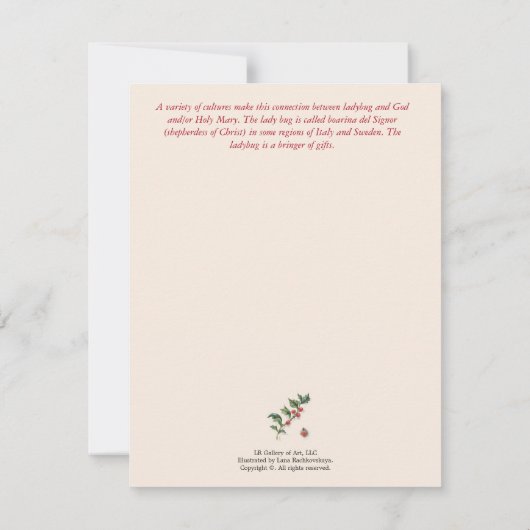 クリスマスホーリーとレディバグズカード 招待状 (裏面)