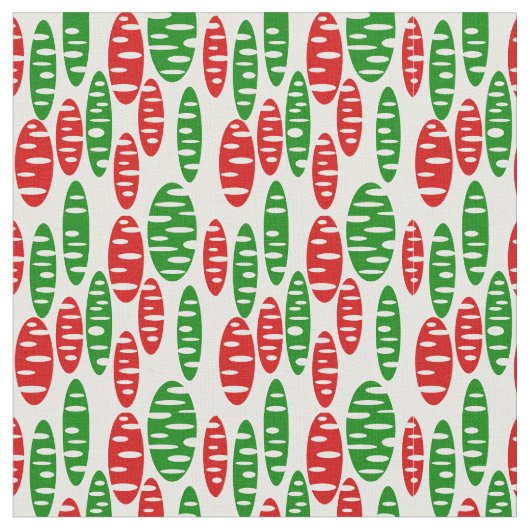 クリスマスホーリーオーバルズ ファブリック (クローズアップ)