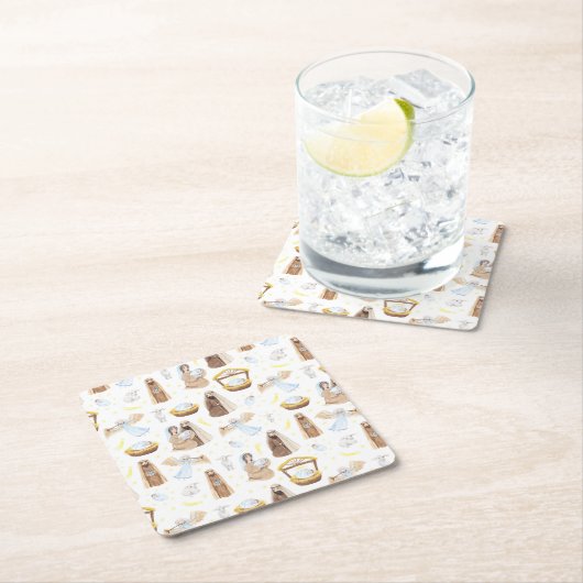 クリスマスホーリーナイト宗教広場紙コースト スクエアペーパーコースター (インサイチュ)