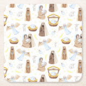 クリスマスホーリーナイト宗教広場紙コースト スクエアペーパーコースター (正面)