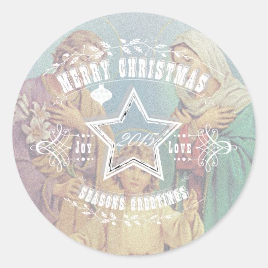 クリスマスホーリーファミリー – ステッカー (正面)