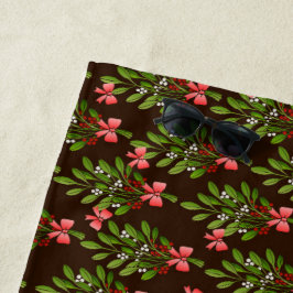 クリスマスホーリー - ビーチタオル