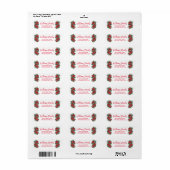 クリスマスホールベリーフローラ赤い書道 ラベル (フルシート)