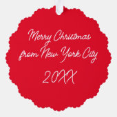 クリスマスボウオンフィフスアベニューヨークシティNYC オーナメントカード (裏面)