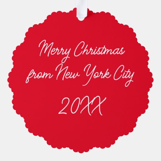 クリスマスボウオンフィフスアベニューヨークシティNYC オーナメントカード (裏面)