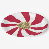 クリスマスボウオンペパーミントキャンディ ペーパープレート (アングル)