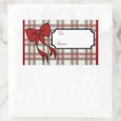 クリスマスボウギフトラベルシール 長方形シール (バッグ)