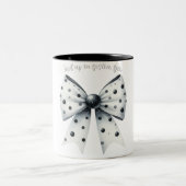 クリスマスボウクリスマス水玉模様ボウフェスティバル ツートーンマグカップ (中央)