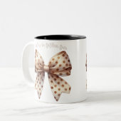 クリスマスボウクリスマス水玉模様ボウフェスティバル ツートーンマグカップ (正面左)