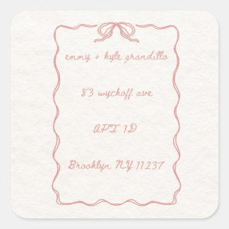 クリスマスボウススクエアステッカー スクエアシール