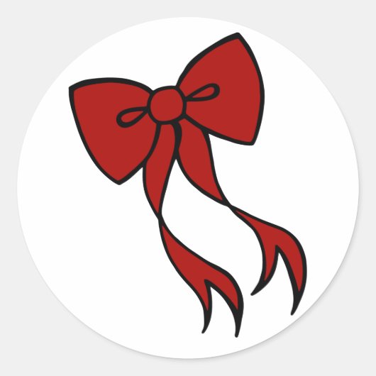 クリスマスボウステッカー ラウンドシール (正面)