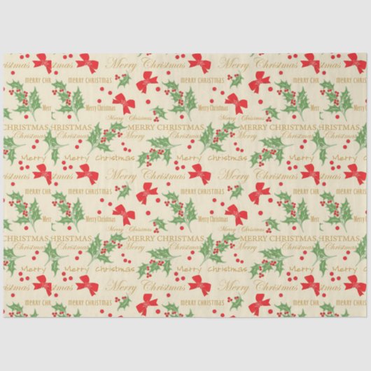 クリスマスボウズとホリー 薄葉紙 (正面)