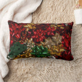 クリスマスボウズカラフルフェスティバルホリデイ ランバークッション (ブランケット)