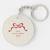 クリスマスボウズレトロホリデープレミアムレッドフォト キーホルダー (裏面)