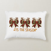 クリスマスボウズ格子弓レッド アクセントクッション (裏面)