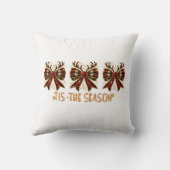 クリスマスボウズ格子弓レッド クッション (裏面)