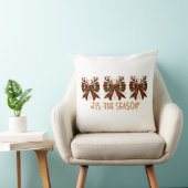 クリスマスボウズ格子弓レッド クッション (椅子)