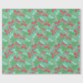 クリスマスボウズ(ティール（緑がかった色）)ラッピング紙 ラッピングペーパー (フラット)