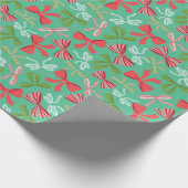 クリスマスボウズ(ティール（緑がかった色）)ラッピング紙 ラッピングペーパー (角)