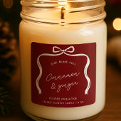 クリスマスボウフェスティバル製品ラベル赤と白 スクエアシール