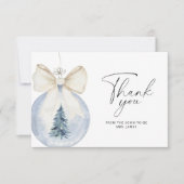 クリスマスボウボールブライダルシャワーサンキューカード カード (正面)