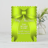 クリスマスボウライムグリーングリーティングカード 招待状 (スタンド正面)