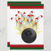 クリスマスボウリングストライク 招待状 (正面/裏面)