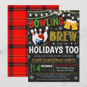 クリスマスボウリングパーティーの招待状 招待状 (正面/裏面)