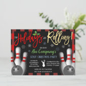 クリスマスボウリングパーティー招待状（企業向け） 招待状 (スタンド正面)