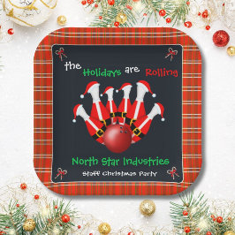クリスマスボウリングホリデーパーティー ペーパープレート