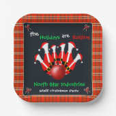 クリスマスボウリングホリデーパーティー ペーパープレート (正面)