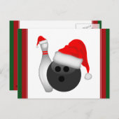 クリスマスボウリングボールとピン シーズンポストカード (正面/裏面)