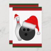クリスマスボウリングボールとピン 招待状 (正面/裏面)