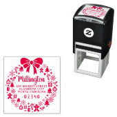 クリスマスボウリースファミリー名差出人住所 セルフインキングスタンプ (インサイチュ)