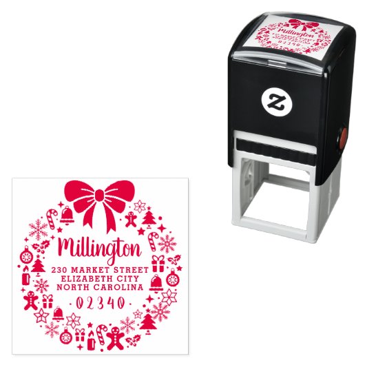 クリスマスボウリースファミリー名差出人住所 セルフインキングスタンプ (インサイチュ)