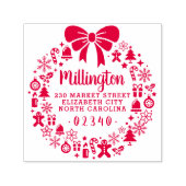 クリスマスボウリースファミリー名差出人住所 セルフインキングスタンプ (デザイン)