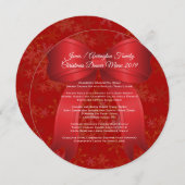 クリスマスボウレッドファミリーディナーメニューテンプレート メニュー (正面/裏面)